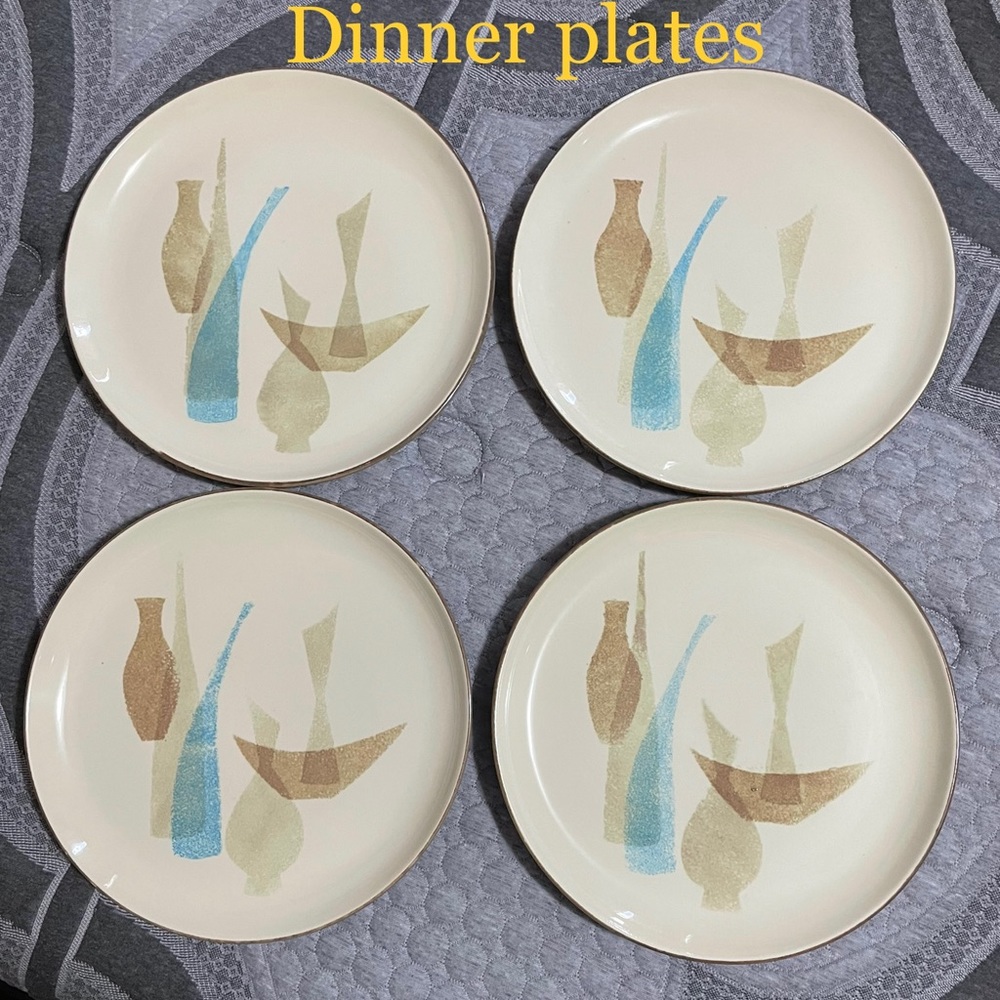 💜Red Wing Pottery, Pompeii Pattern - 5 Dinner Plates